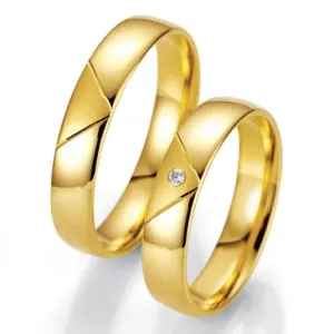 Breuning zlaté snubní prsteny BR48/07007YG+BR48/07008YG #2112020