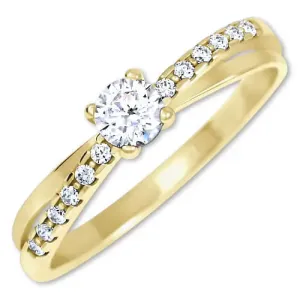 Brilio Půvabný prsten s krystaly ze zlata 229 001 00810 53 mm