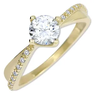Brilio Zlatý dámský prsten s krystaly 229 001 00806 50 mm