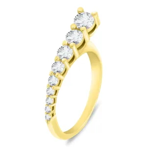 Brilio Silver Elegantní pozlacený prsten se zirkony RI119Y 56 mm