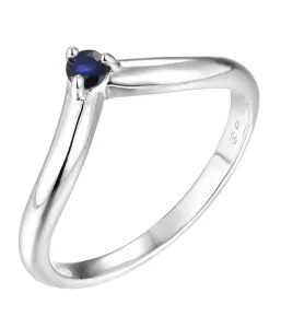 Brilio Silver Minimalistický stříbrný prsten se safírem Precious Stone SR09001B 58 mm