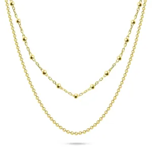 Brilio Silver Módní dvojitý pozlacený náhrdelník NCL103Y