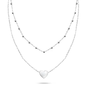 Brilio Silver Originální dvojitý stříbrný náhrdelník NCL63W