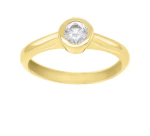 Brilio Silver Pozlacený zásnubní prsten se zirkonem SR042Y 50 mm