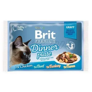 Brit Premium Cat Delicate Fillets ve šťávě Dinner Plate 340g (4x85g)
