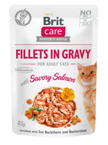 Kapsička Brit Care Cat Fillets in Gravy with Savory Salmon 85g