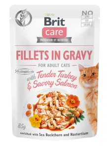 Kapsička Brit Care Cat Fillets in Gravy with Tender Turkey & Savory Salmon 85g