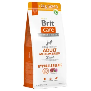 Brit Care granule,  12 kg + 2 kg zdarma -  Hypoallergenic Adult Medium Breed Lamb & Rice