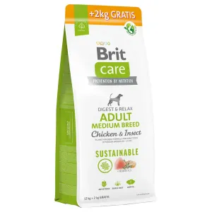 Brit Care granule,  12 kg + 2 kg zdarma - Sustainable Adult Medium Breed Chicken & Insect