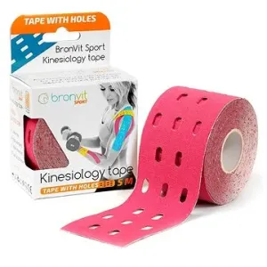 BronVit Sport Kinesio tape děrovaný růžová 5cm×5m