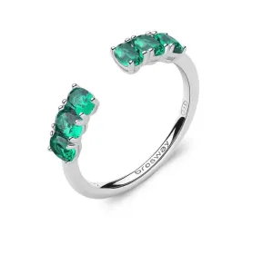 Brosway Blyštivý otevřený prsten Fancy Life Green FLG10 L (56 - 59 mm) #5925320