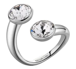 Brosway Půvabný otevřený prsten s krystaly Affinity BFF176 54 mm