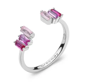 Brosway Blyštivý otevřený prsten Fancy Vibrant Pink FVP12 50 mm #5614796