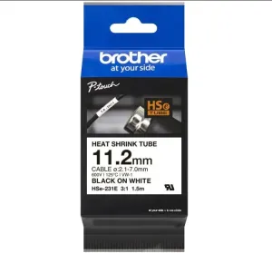 Brother HSe-231E Pro Tape, 11.2 mm x 1.5 m, černý tisk / bílý podklad , originální páska