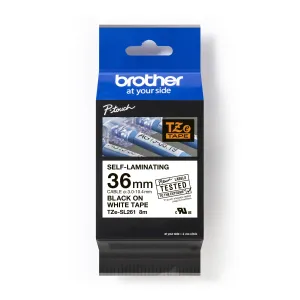 Brother TZ-SL261 / TZe-SL261 Pro Tape, 36mm x 8m, černý tisk / bílý podklad, originální páska