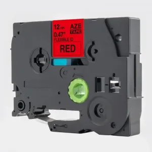 Kompatibilní páska s Brother TZ-FX431 / TZe-FX431, 12mm x 8m, flexi, černý tisk / červený podklad