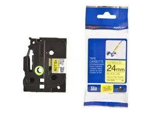 Kompatibilní páska s Brother TZ-FX651/TZe-FX651 24mm x 8m, flexi, černý tisk/žlutý podklad