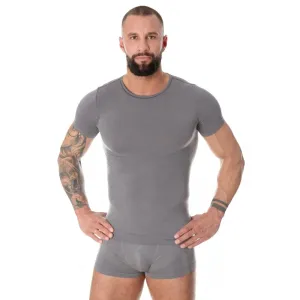 Pánské tričko Brubeck Wool Comfort s krátkým rukávem  Dark Grey  XXL