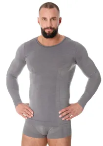 Pánské tričko Merino LS11600 BRUBECK Barva/Velikost: šedá melír / L/XL