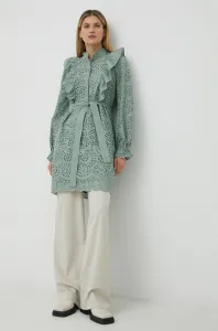 Bavlněné šaty Bruuns Bazaar Sienna Kandra zelená barva, mini
