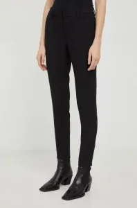 Kalhoty Bruuns Bazaar dámské, černá barva, přiléhavé, high waist #2053714