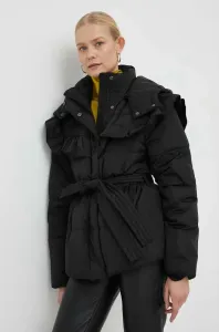 Péřová bunda Bruuns Bazaar dámská, černá barva, zimní #5049574