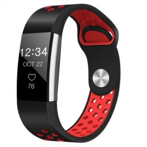 Fitbit Charge 2 Silicone Sport (Small) řemínek, Black/Red (SFI003C07)