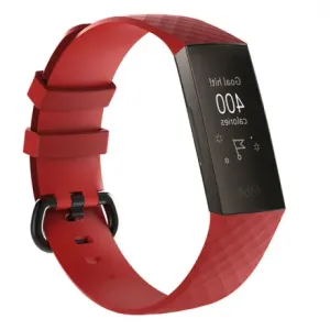 Fitbit Charge 3 / 4 Silicone Diamond (Small) řemínek, Red (SFI008C03)