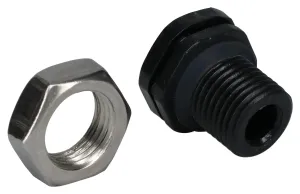 Bud Industries Ipv-67801-B Vent Plug W/o-Ring Washer, M8X1, Black