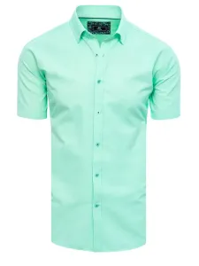 Buďchlap Módní mentolová jednobarevná košile s krátkým rukávem #5823223