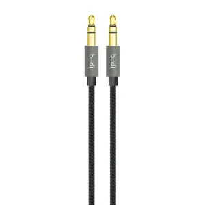 Kabel AUX mini jack 3,5 mm na mini jack 3,5 mm Budi, 1,2 m (černý) #4814399