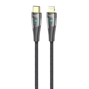Kabel USB-C na lightning Budi 20W, 1,5 m (černý)