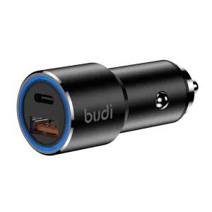 Nabíječka do auta Budi, USB + USB-C, 36 W (černá)