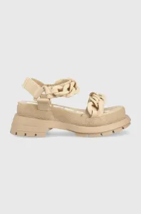 Sandály Buffalo Rude Chain dámské, béžová barva, na platformě, 1602144 #5204199