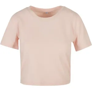 Build Your Brand Dámské crop top tričko s krátkým rukávem - Růžová | XL