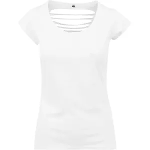 Build Your Brand Dámské tričko s odhalenými zády - Bílá | M