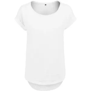 Build Your Brand Dámské tričko s prodlouženým zadním dílem - Bílá | XS