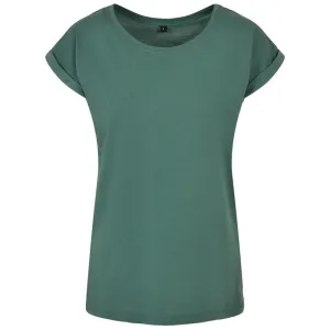 Build Your Brand Volné dámské tričko s ohrnutými rukávy - Pale leaf | XS