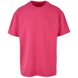 Build Your Brand Pánské tričko Heavy Oversize Tee - Ibiškově růžová | L