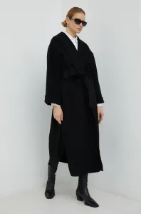 Vlněný kabát By Malene Birger Trullem černá barva, přechodný