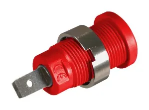 Cal Test Electronics Ct2910-2 Safety Jack, 4Mm, .188 Faston, Panel, Red
