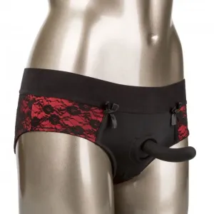 California Exotic Novelties Scandal kalhotky univerzální harnes + dildo Pegging Panty set #2783323