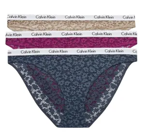 Calvin Klein 3 PACK - dámské kalhotky Bikini PLUS SIZE QD3975E-6Q2 3XL