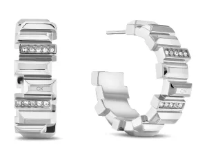 Calvin Klein Masivní ocelové kruhy s krystaly Luster 35000237 #3988824