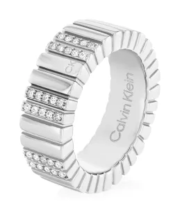 Calvin Klein Módní ocelový prsten s krystaly Minimalistic Metal 35000440 56 mm #5261456