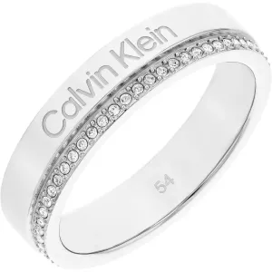 Calvin Klein Ocelový prsten s krystaly Minimal Linear 35000200 56 mm #5341812