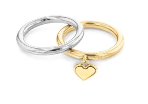 Calvin Klein Romantická bicolor souprava ocelových prstenů Captivate 35000326 52 mm #3988855