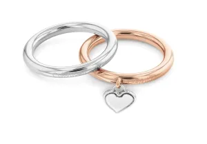 Calvin Klein Romantická bicolor souprava ocelových prstenů Captivate 35000327 52 mm