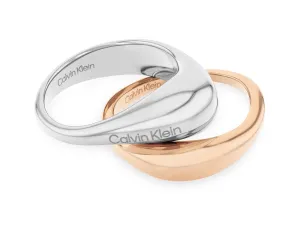 Calvin Klein Stylová souprava bicolor prstenů Elongated Drops 35000449 56 mm #5570052