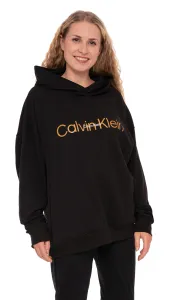 Dámská mikina s kapucí Calvin Klein QS6911 L Černá